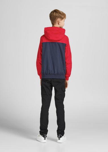 Jack & Jones Junior Red Blocki Hood Bomber Jacket (8-16yrs)