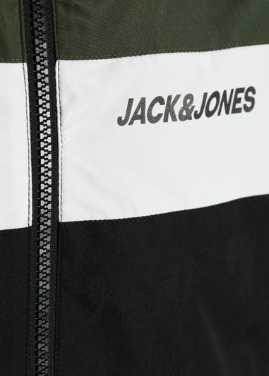 Jack & Jones Junior Khaki Blocki Hood Bomber Jacket (8-16yrs)