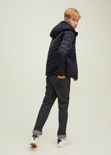 Jack & Jones Junior Black Hero Puffer Hood Jacket (8-16yrs)