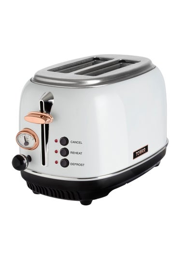 Tower Bottega White 2 Slice Toaster (19cm x 30cm x 18.5cm)