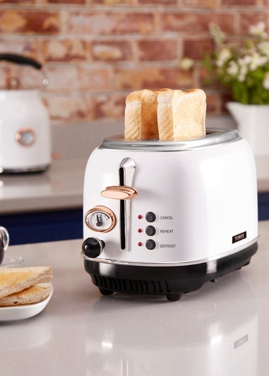 Tower Bottega White 2 Slice Toaster (19cm x 30cm x 18.5cm)