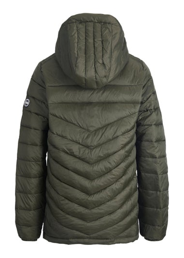 Jack & Jones Junior Khaki Hero Puffer Hood Jacket (8-16yrs)