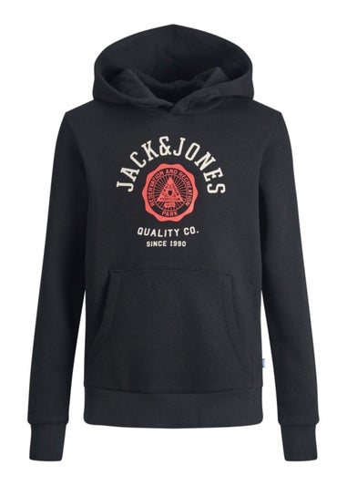 Jack & Jones Junior Black Logo Hoodie (8-16yrs)