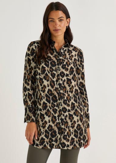 Brown Animal Print Shirt