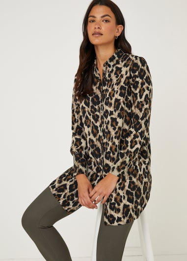 Brown Animal Print Shirt