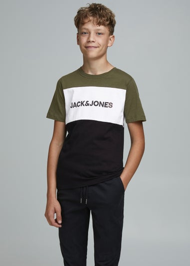 Jack & Jones Junior Green Logo Blocking T-Shirt (8-16yrs)