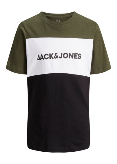 Jack & Jones Junior Green Logo Blocking T-Shirt (8-16yrs)