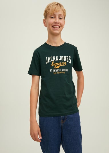 Jack & Jones Junior Green Logo T-Shirt (8-16yrs) - Matalan