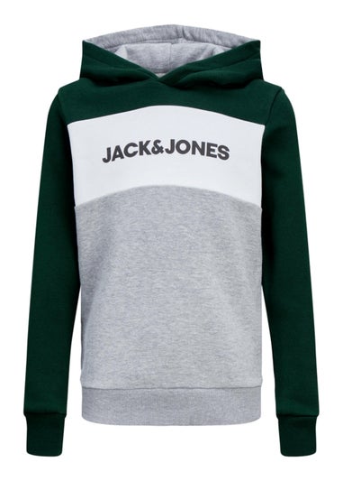 Jack & Jones Junior Green Logo Blocking Hoodie (8-16yrs)