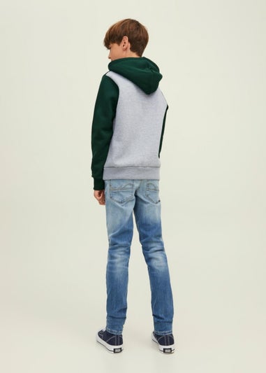 Jack & Jones Junior Green Logo Blocking Hoodie (8-16yrs)