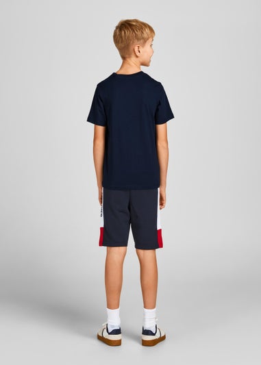 Jack & Jones Junior Navy Logo Print T-Shirt (8-16yrs)