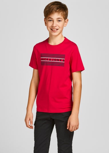 Jack & Jones Junior Red Logo T-Shirt (8-16yrs)