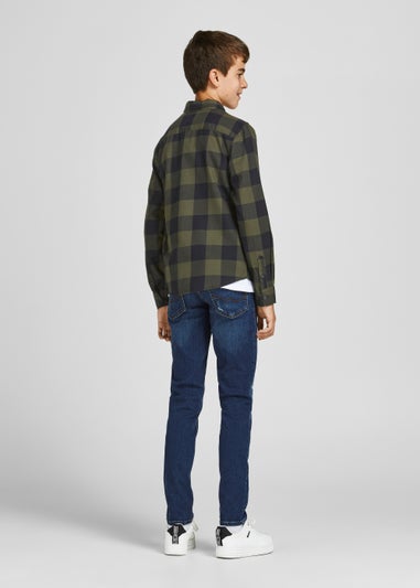 Jack & Jones Junior Green Gingham Twill Shirt (8-16yrs)