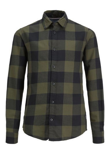 Jack & Jones Junior Green Gingham Twill Shirt (8-16yrs)