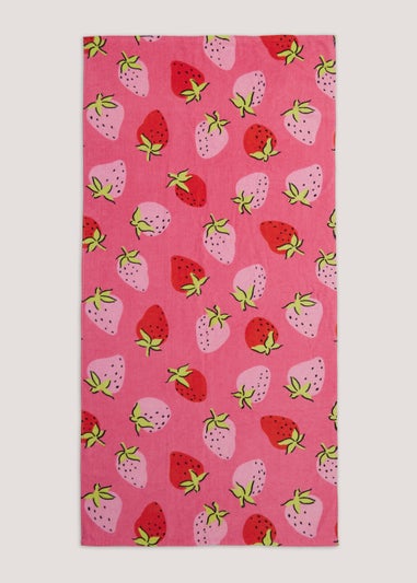 Kids Strawberry Beach Towel (150cm x 70cm)