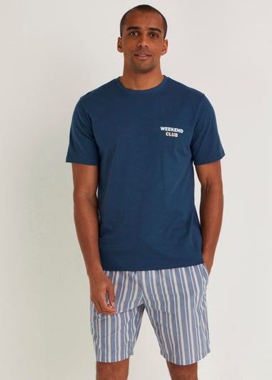Navy Stripe Weekend Pyjama Set