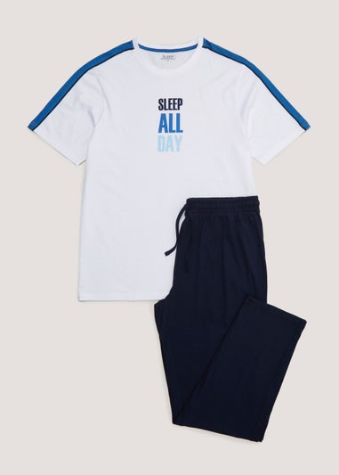 White Slogan Pyjama Set