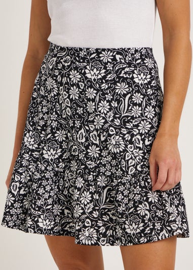 Black Paisley Crinkle Skirt