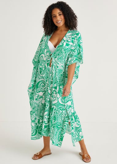 Green Maxi Kimono