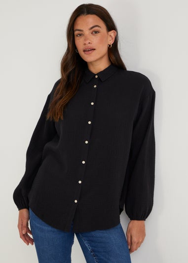 Black Double Cloth Shirt