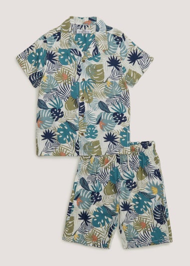 Boys Mini Me Tropical Shirt & Shorts Co-Ord Set (4-13yrs)