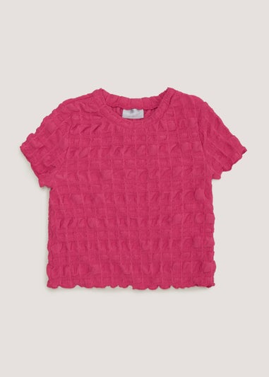 Girls Pink Bubble Top (4-13yrs)