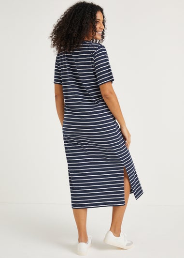 Navy Stripe Jersey T-Shirt Dress