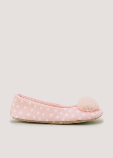 Pink Heart Ballet Slippers