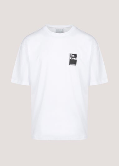 US Athletic White West Coast Oversized T-Shirt