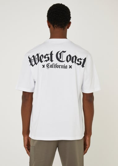 US Athletic White West Coast Oversized T-Shirt