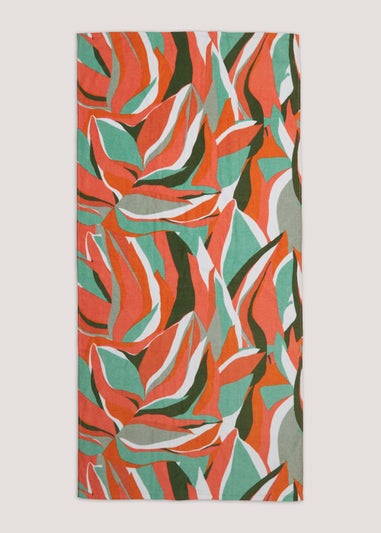 Island Leaf Print Beach Towel (150cm x 70cm)