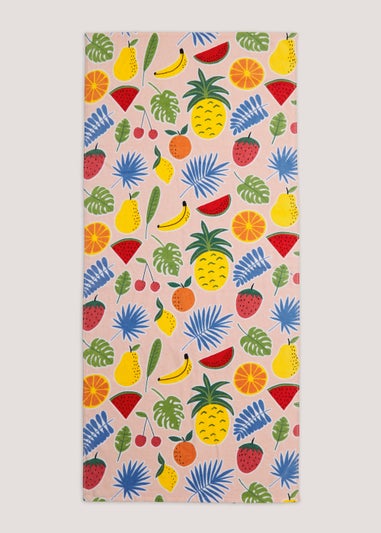 Tropical Fruit Print Beach Towel (150cm x 70cm)