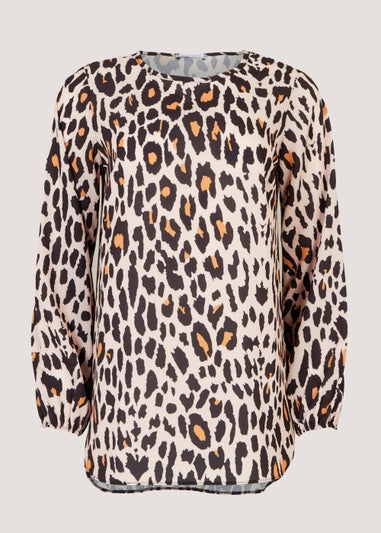 Animal Print Long Sleeve Bubble Box Top