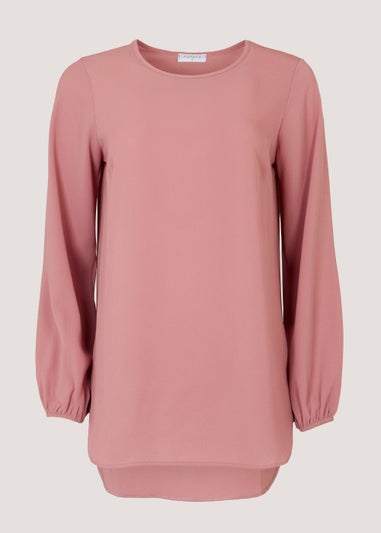Pink Long Sleeve Bubble Box Top