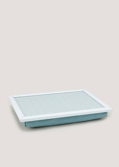 Blue & White Dash Print Lap Tray