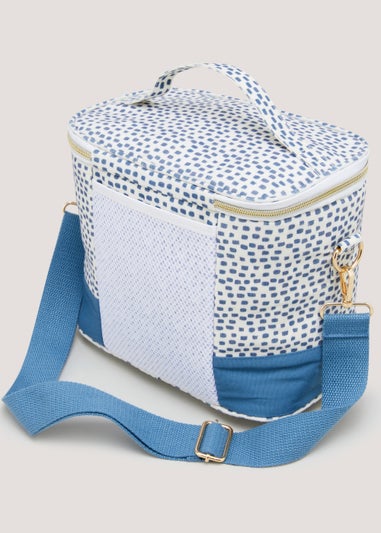 Blue Dash Print Lunch Bag (19cm x 25.5cm x 12cm)