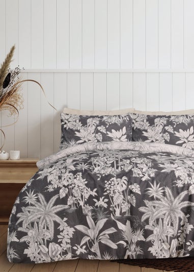 Sleepdown Black Tropical Duvet Cover