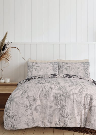 Sleepdown Black Tropical Duvet Cover