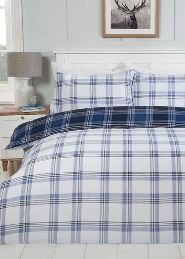 Sleepdown Navy Check Duvet Cover