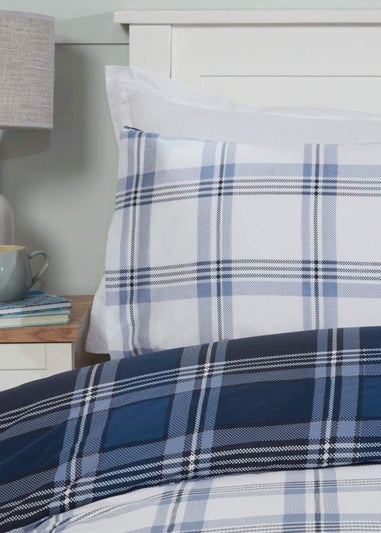 Sleepdown Navy Check Duvet Cover