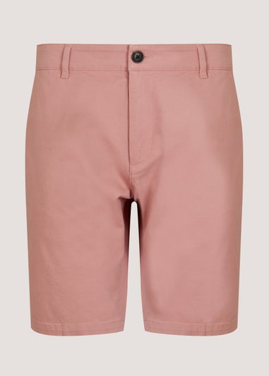 Pink Slim Fit Stretch Chino Shorts