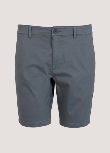 Grey Slim Fit Stretch Chino Shorts