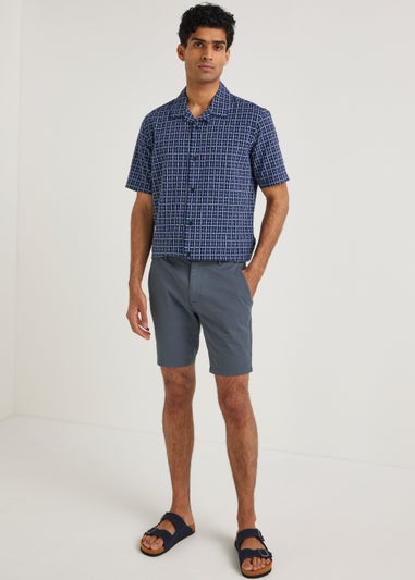 Grey Slim Fit Stretch Chino Shorts