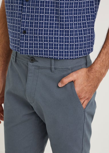 Grey Slim Fit Stretch Chino Shorts