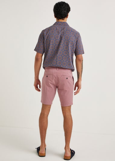 Pink Slim Fit Stretch Chino Shorts