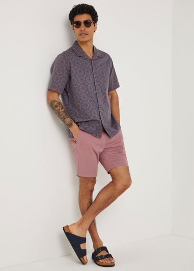 Pink Slim Fit Stretch Chino Shorts