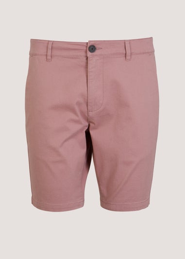 Pink Slim Fit Stretch Chino Shorts