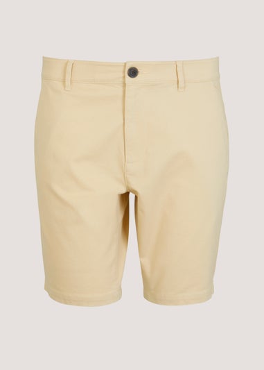 Yellow Slim Fit Stretch Chino Shorts