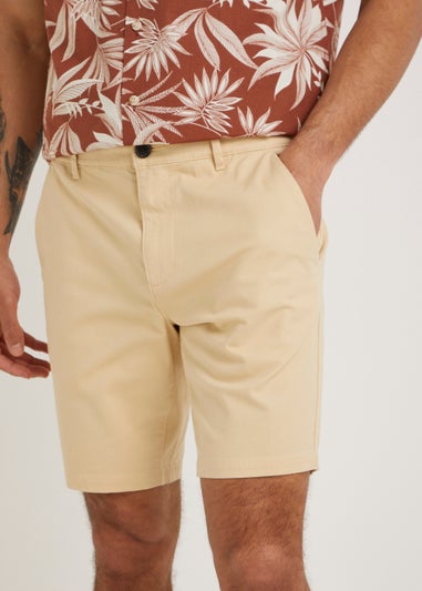 Yellow Slim Fit Stretch Chino Shorts