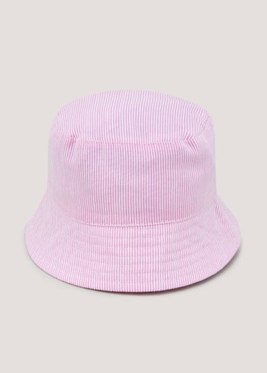 Girls Pink Stripe Bucket Hat (Newborn-24mths)